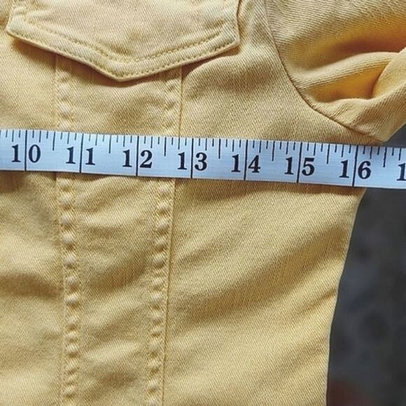 Vtg lemon yellow denim button up jacket - Picture 7 of 12